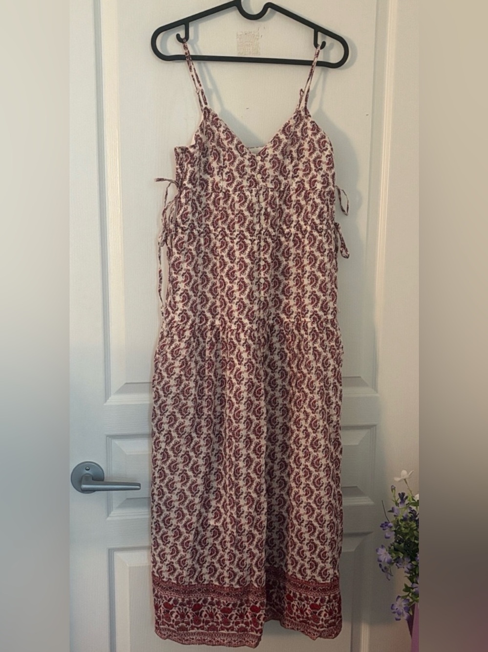 American Eagle Outfitters Red Paisley Midi Dress